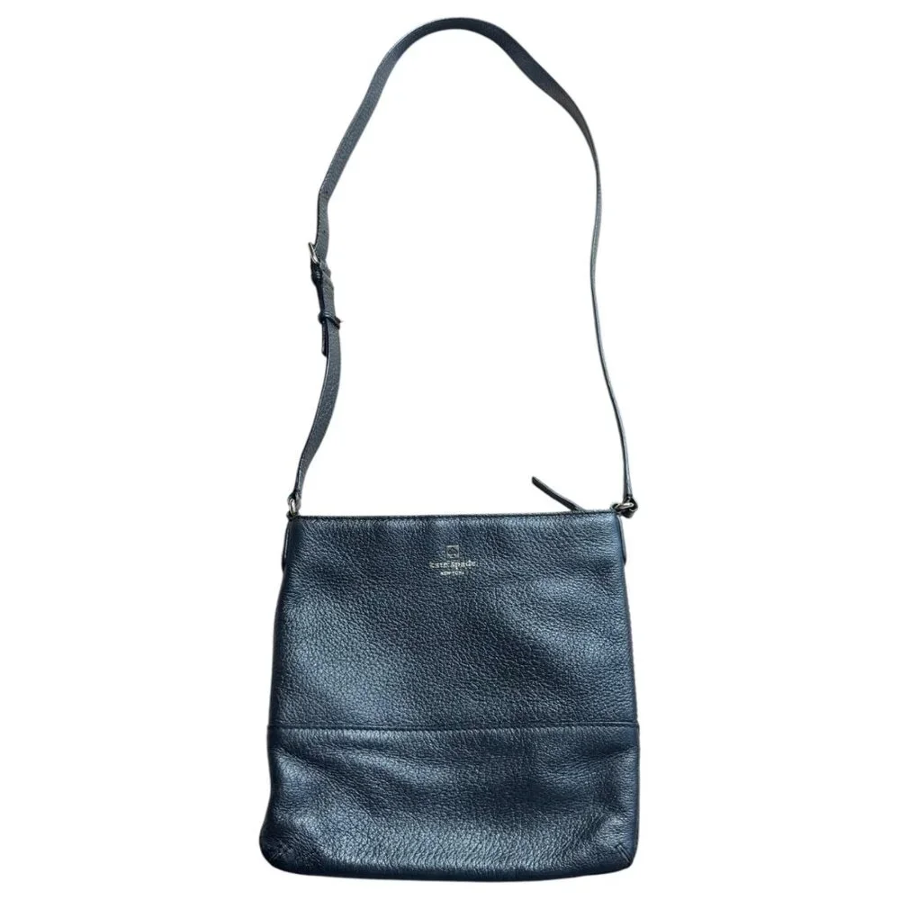 Kate Spade Southport Avenue Cora Crossbody‎ Black Pebbled Leather Handbag Purse